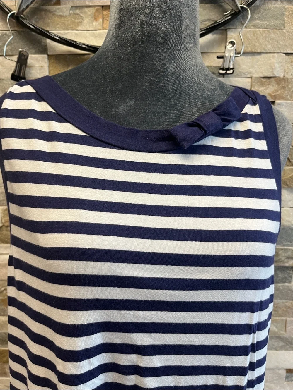 kate spade Navy, White & Yellow Striped Sleeveless Tank